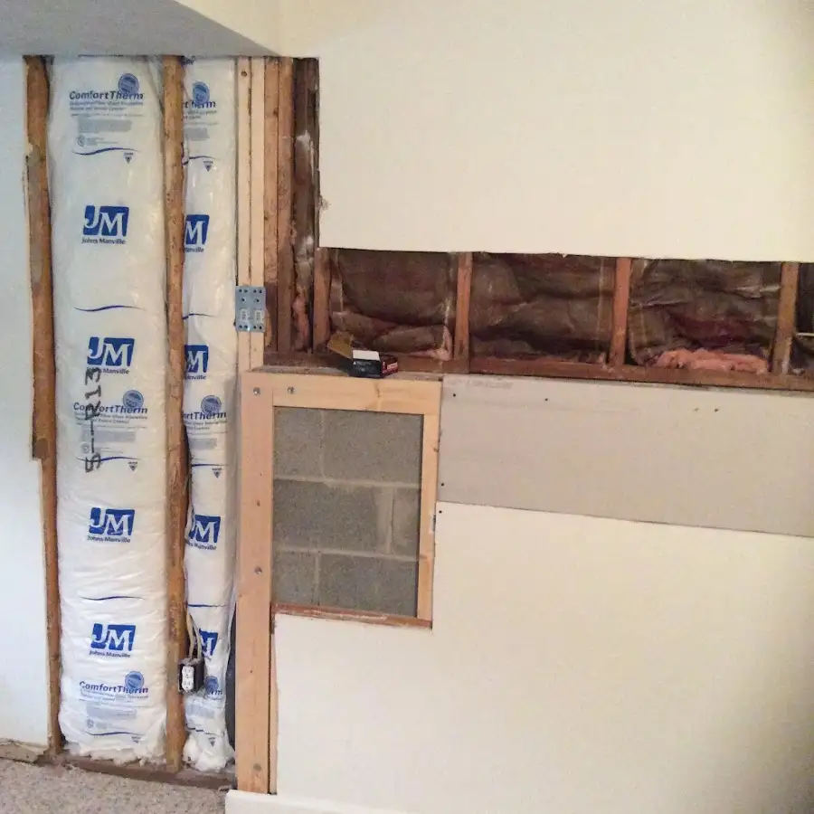 Wall insulation replacement during Contents Cleaning & Restoration in Camden